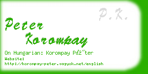 peter korompay business card
